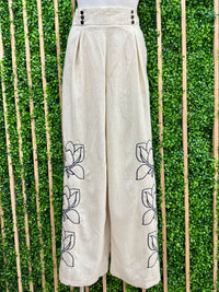 Beautiful Apricot Embroidered Pant