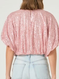 Sequin Crop Bubble Top