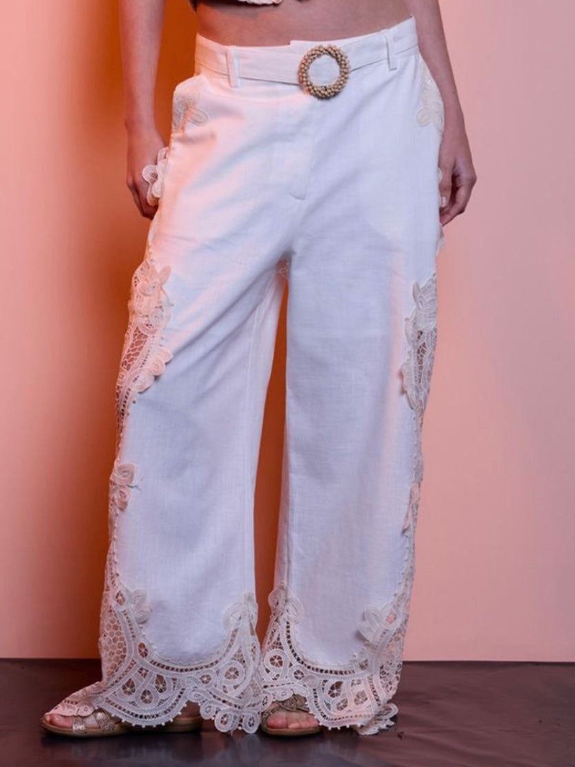 Exquisite Lace Linen Pant