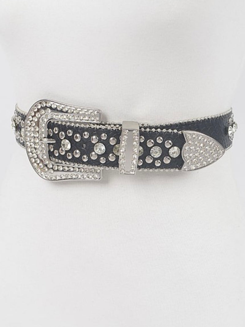 Studded Rhinestone Western Belt