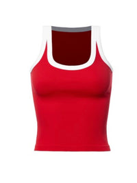 Contrast Neck High Neck Basic Top
