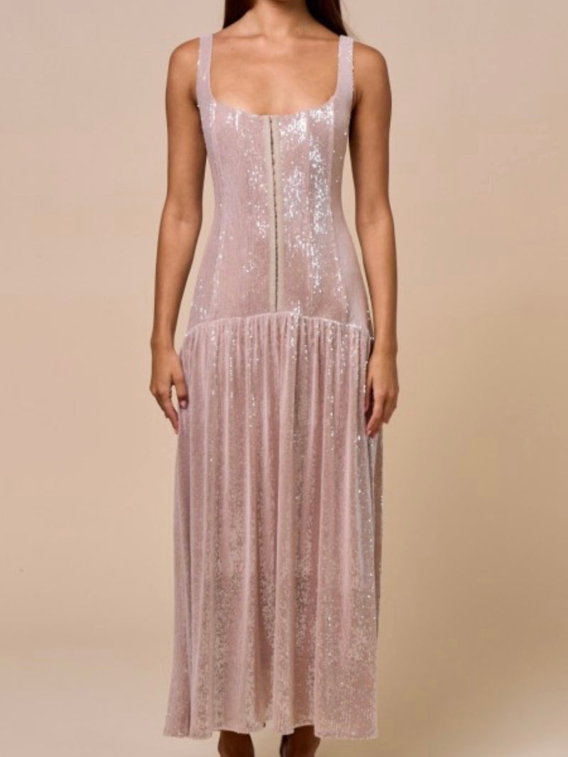 Beautiful Sequin Corset Midi Dress
