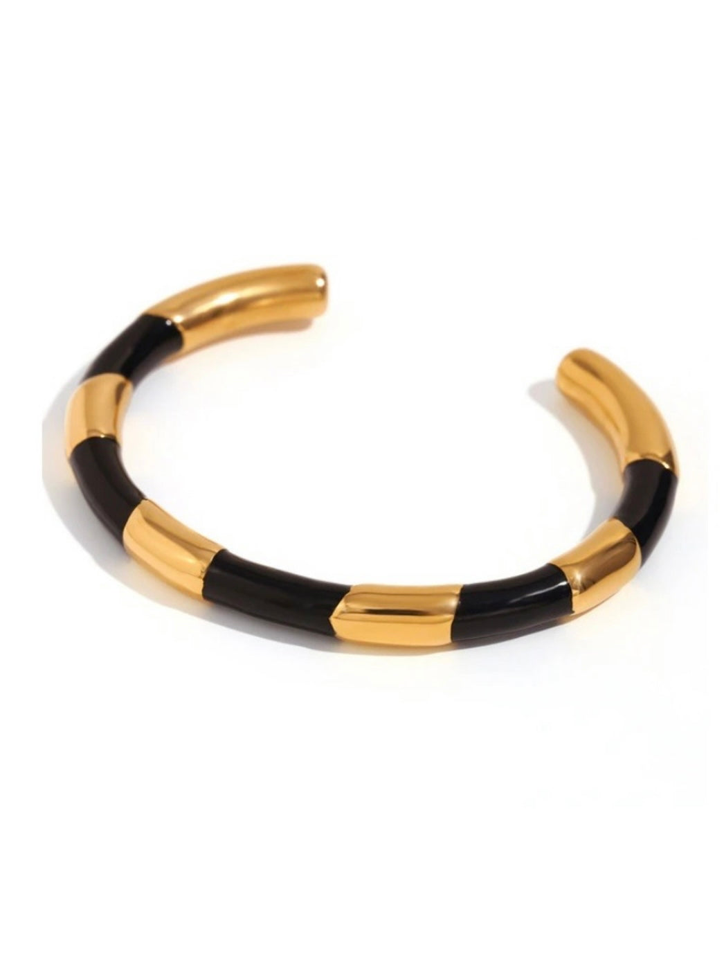 Enamel Striped Open Bracelet