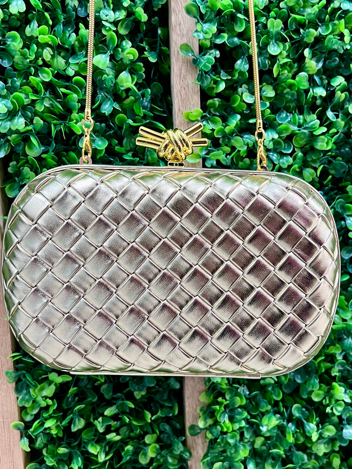 Beautiful Gold Woven Clutch