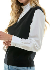 Black Vest Blouse