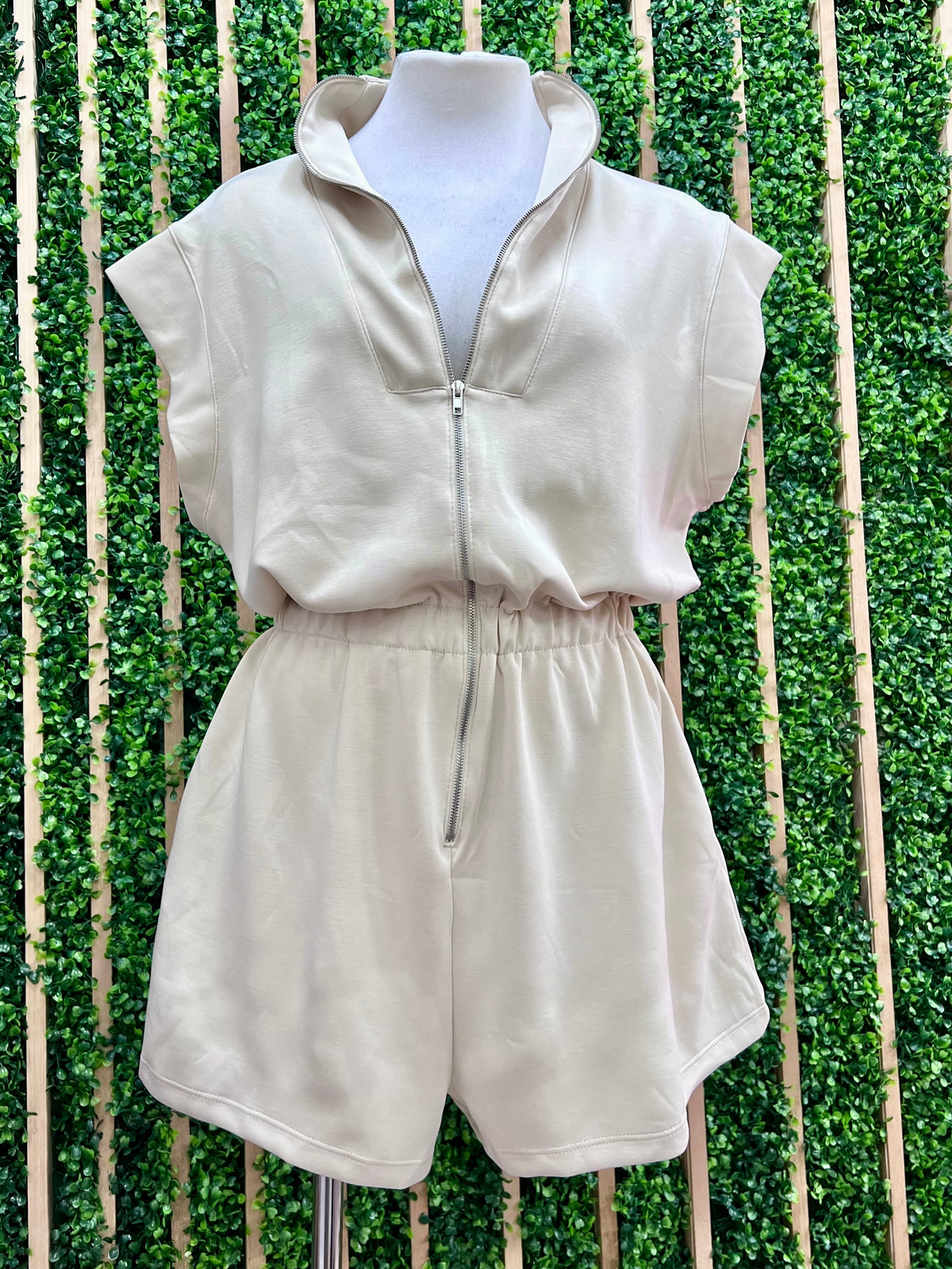 Front Zipper Closure Romper