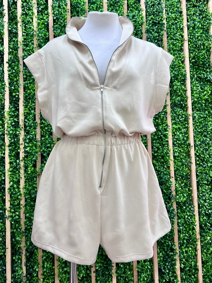 Front Zipper Closure Romper