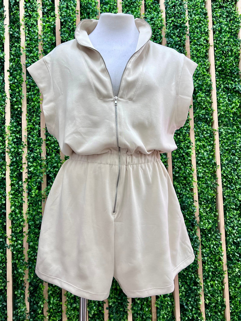 Front Zipper Closure Romper