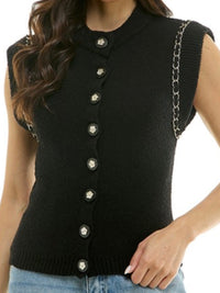 Chain Trim Sweater Vest