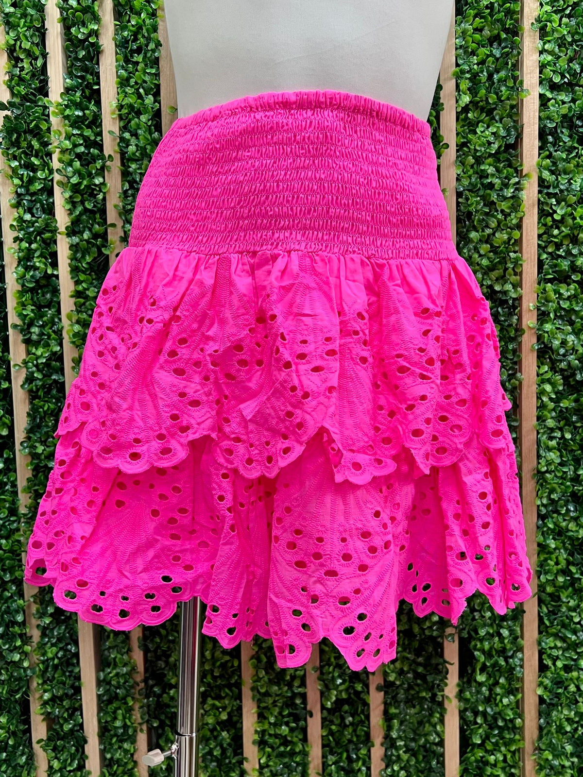 Exquisite Eyelet Boho Tiered Short Skirt
