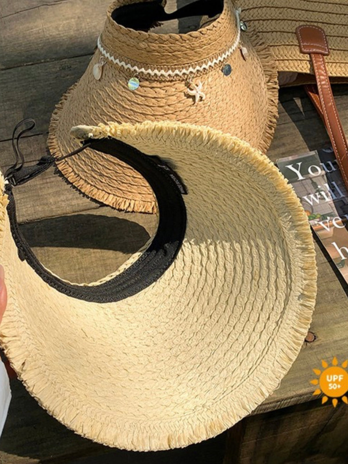 Sea Details Straw Open-Top Wide Brim Hat