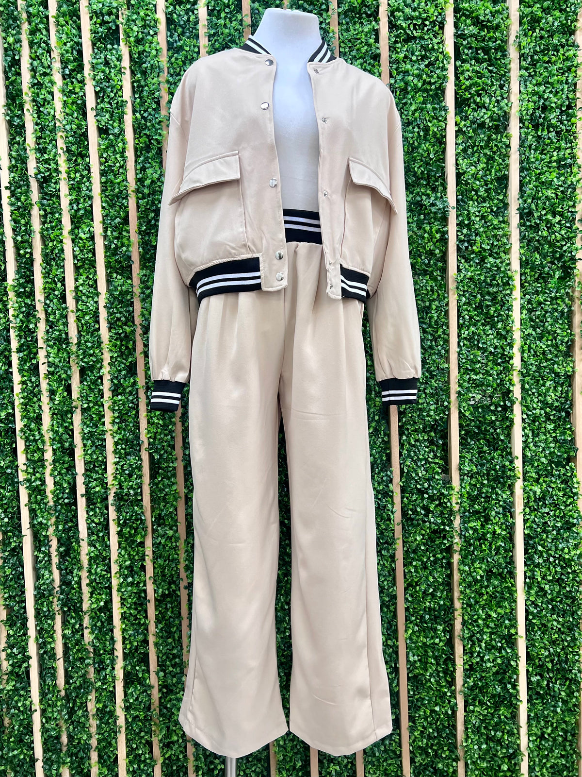 Track Trim Bomber Jacket Pant Set