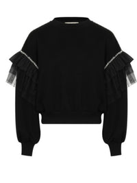 Black Luxe Embellished Sweatshirt