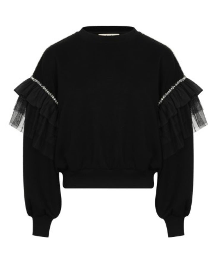 Black Luxe Embellished Sweatshirt