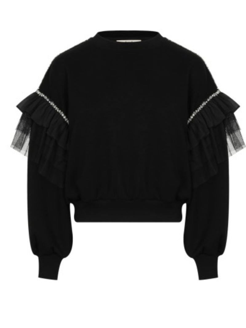 Black Luxe Embellished Sweatshirt