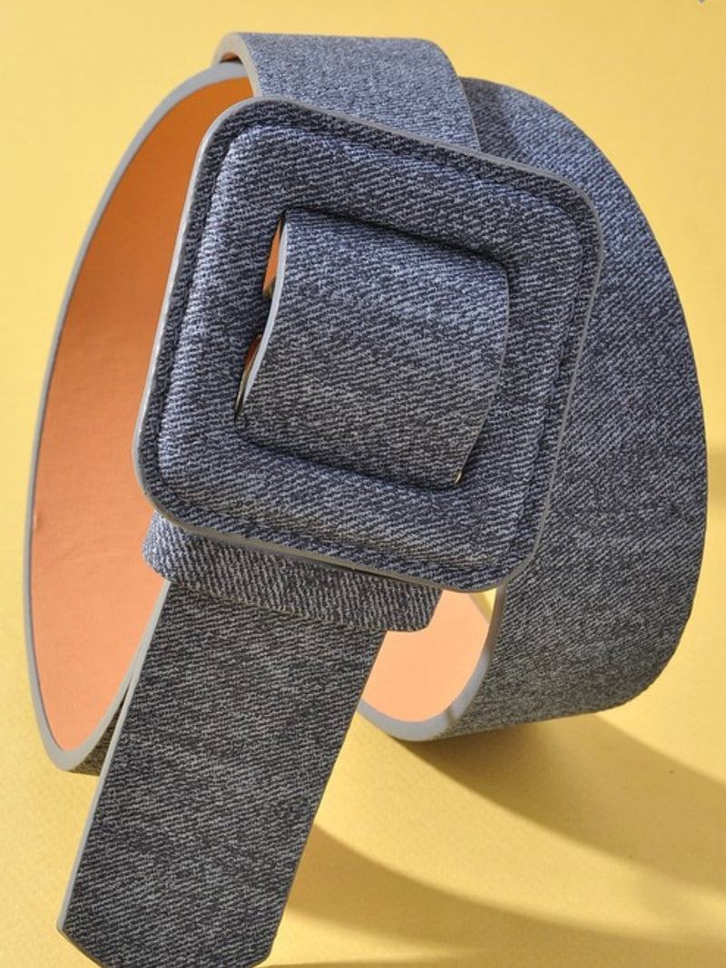 Denim Square Buckle Belt