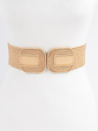Double C Buckle Raffia Belt