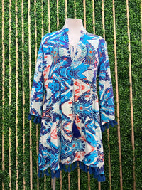 Italy Print Mix Short Dress