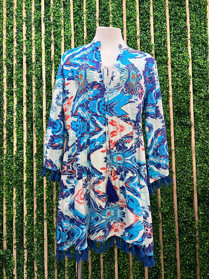Italy Print Mix Short Dress