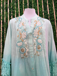 Italy Ombre Embroidered Midi Dress