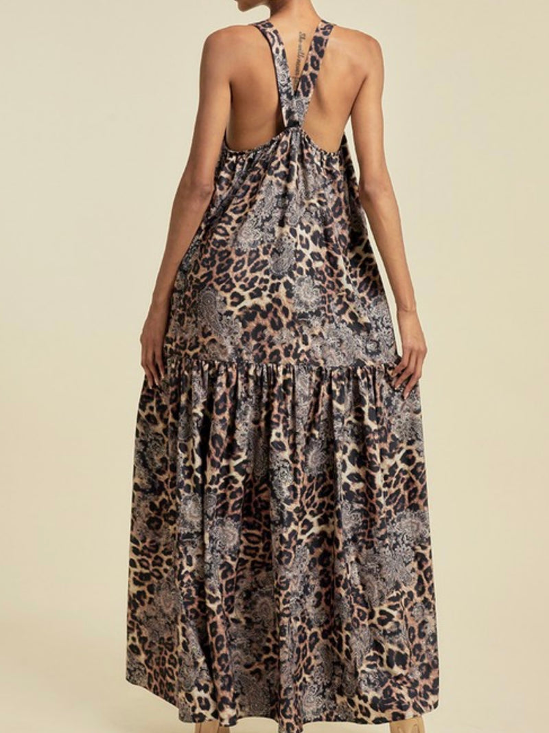 Brown Leopard Maxi Dress