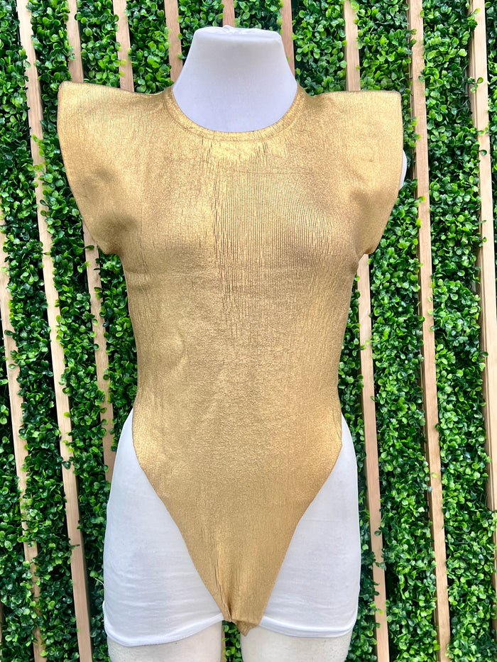 Cap Sleeve Metallic Bodysuits