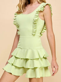 Mint Ruffle Detail Athletic Short Dress