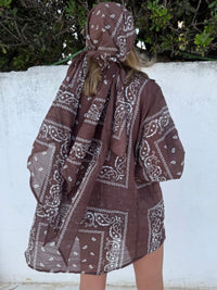 Bandana Print Button-Down Shirt and scarf