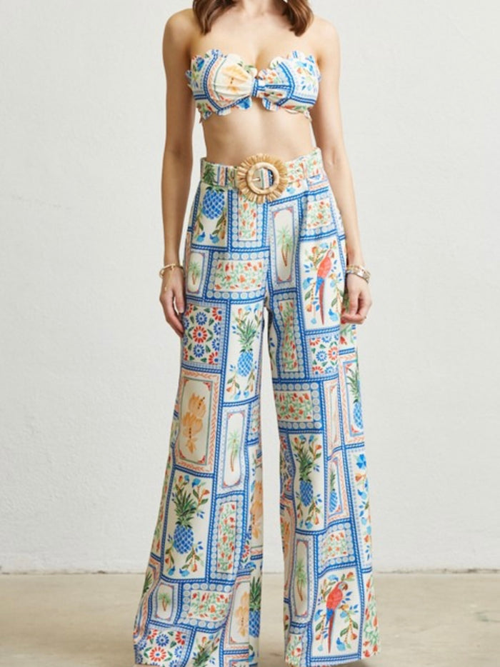 Blue Tropical Tiles Bottom