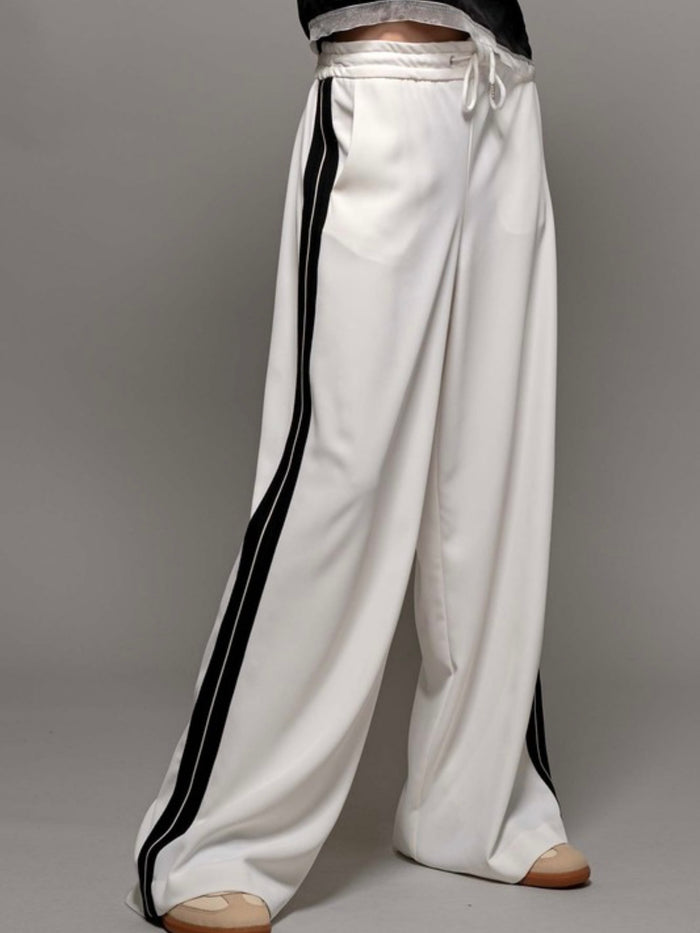 Black Stripe Ivory Trousers