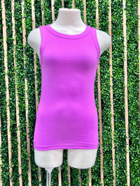 Ribbed Scoop Neck Tank Top