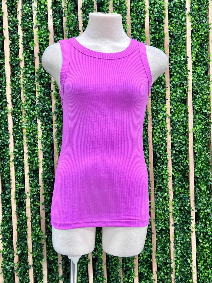 Ribbed Scoop Neck Tank Top