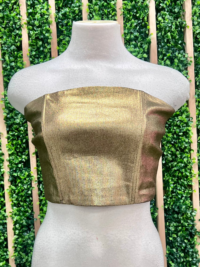 Lurex Crop Bustier Top