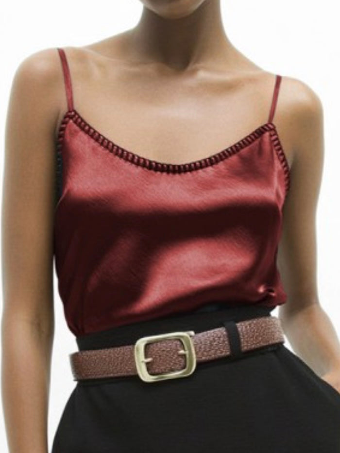 Whipstitch Satin Camisole