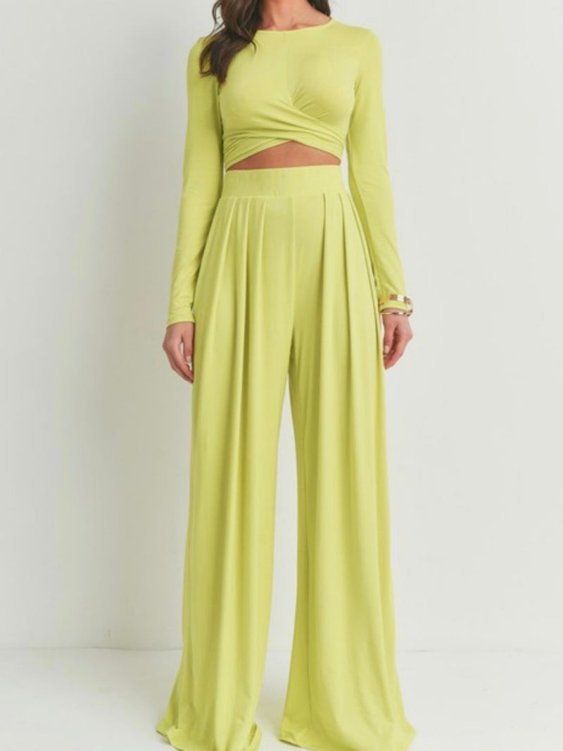 Long Sleeve Wrap Pant Set