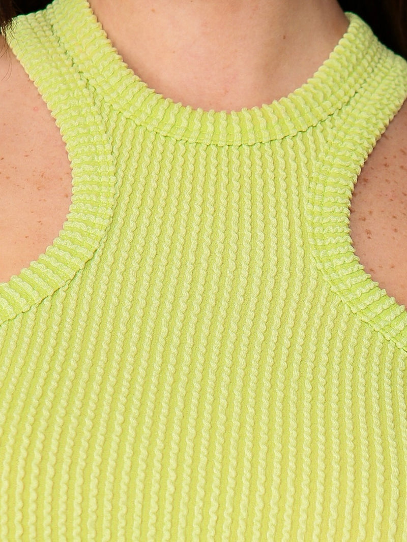 High Neck Textured Racerback Top