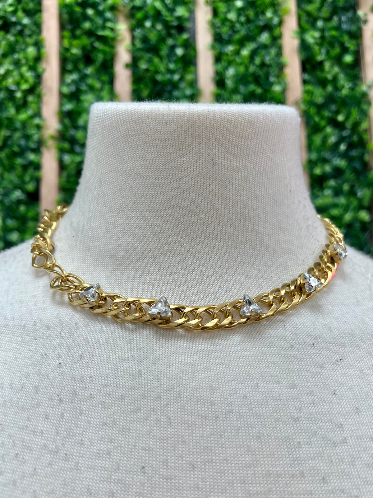Yochi Triangle Crystal Necklace