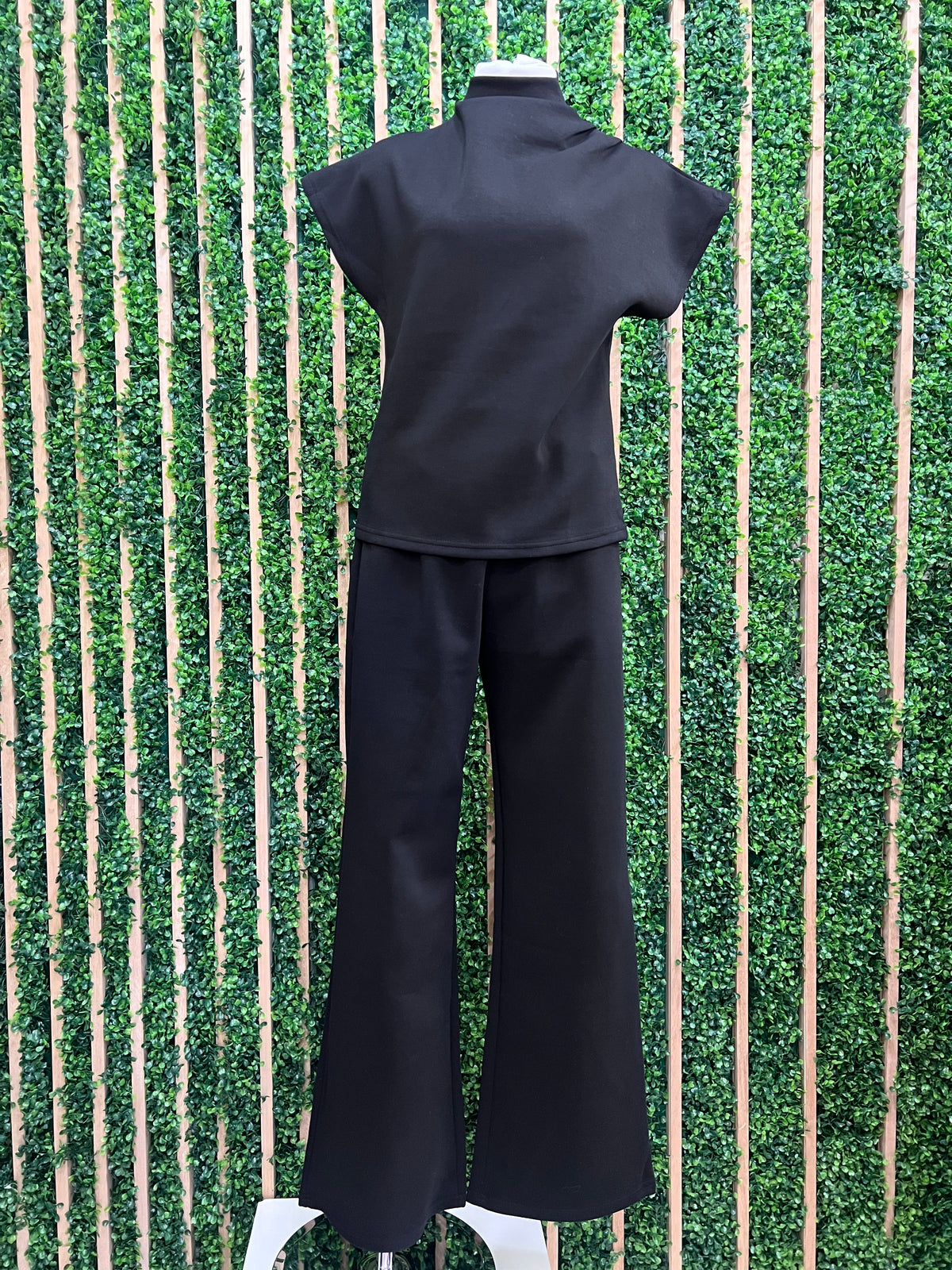 Black Modal High Neck Top