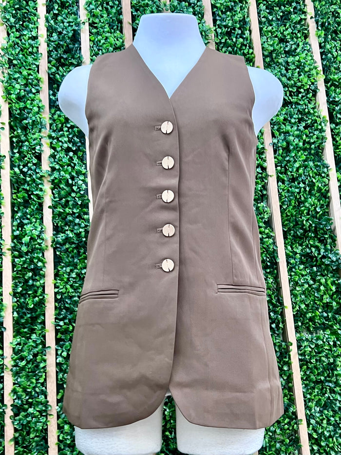 Business Fitted Long Vest