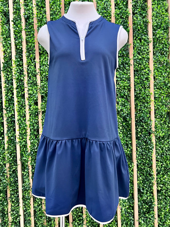 Navy Preppy Casual Romper