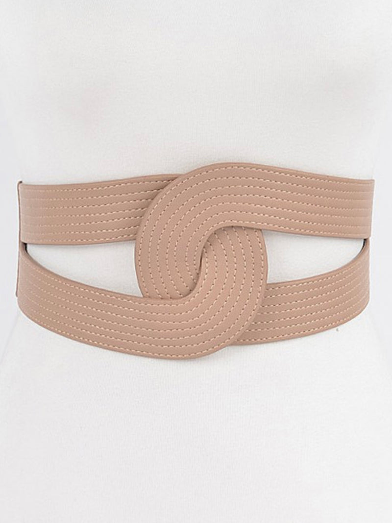 Faux Leather Double Loop Belt