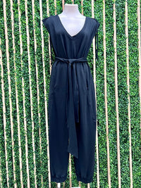 Cap Sleeve Waffle Texture Jumpsuit