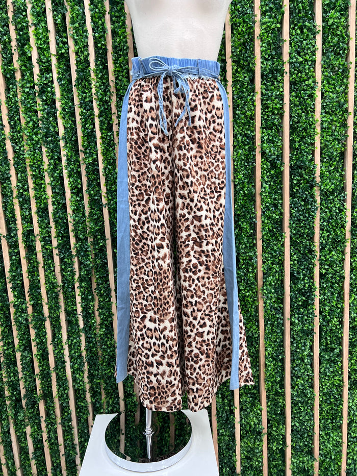 Denim Leopard Pant