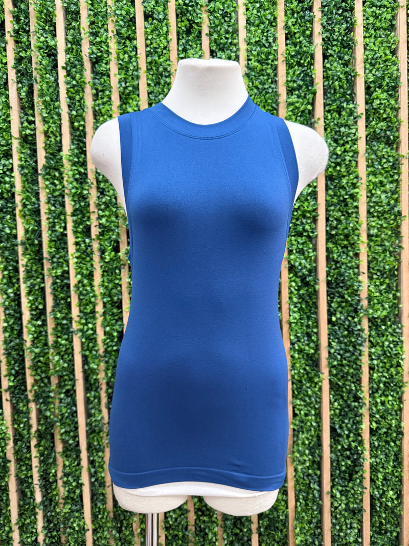 High Neck Sleeveless Basic Cami
