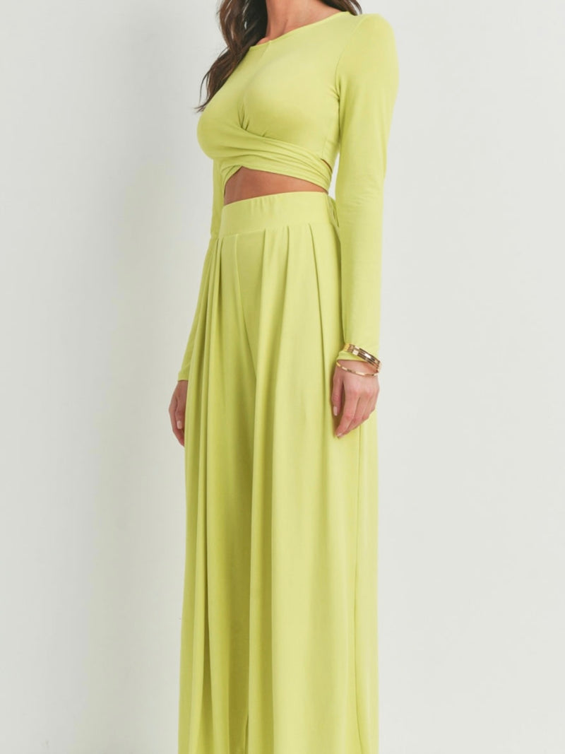 Long Sleeve Wrap Pant Set
