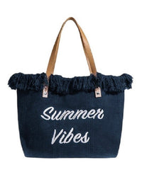 Summer Vibes Fringe Tote Bag