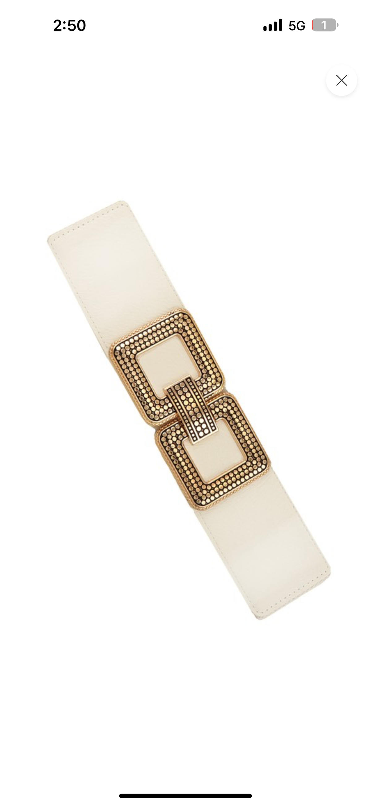 Dot Textured Double Squared Buckle Belt