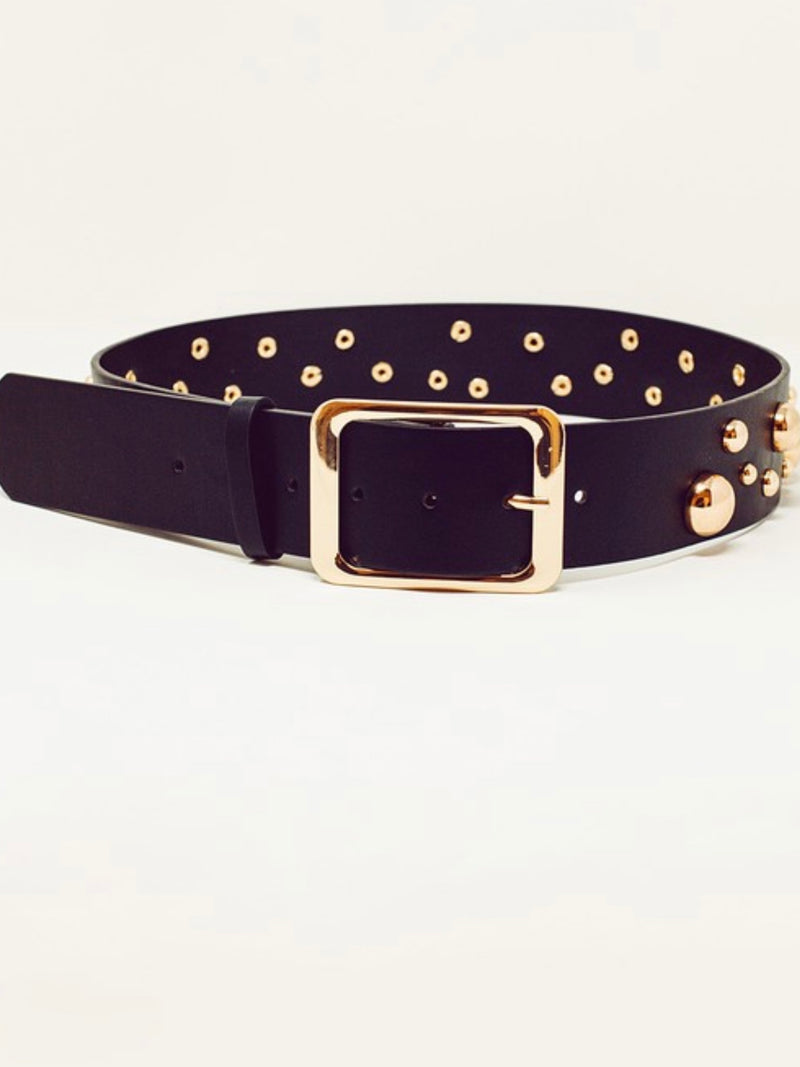 Black Gold Studded Belt