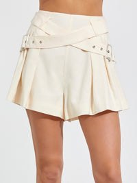 Vanilla Cross Belted Flare Shorts