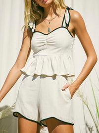 Black Trim Short Pant Set